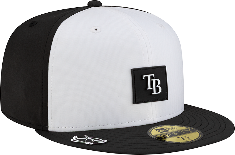 Tampa Bay Rays 2026 Clubhouse Black & White 59FIFTY Fitted Hat