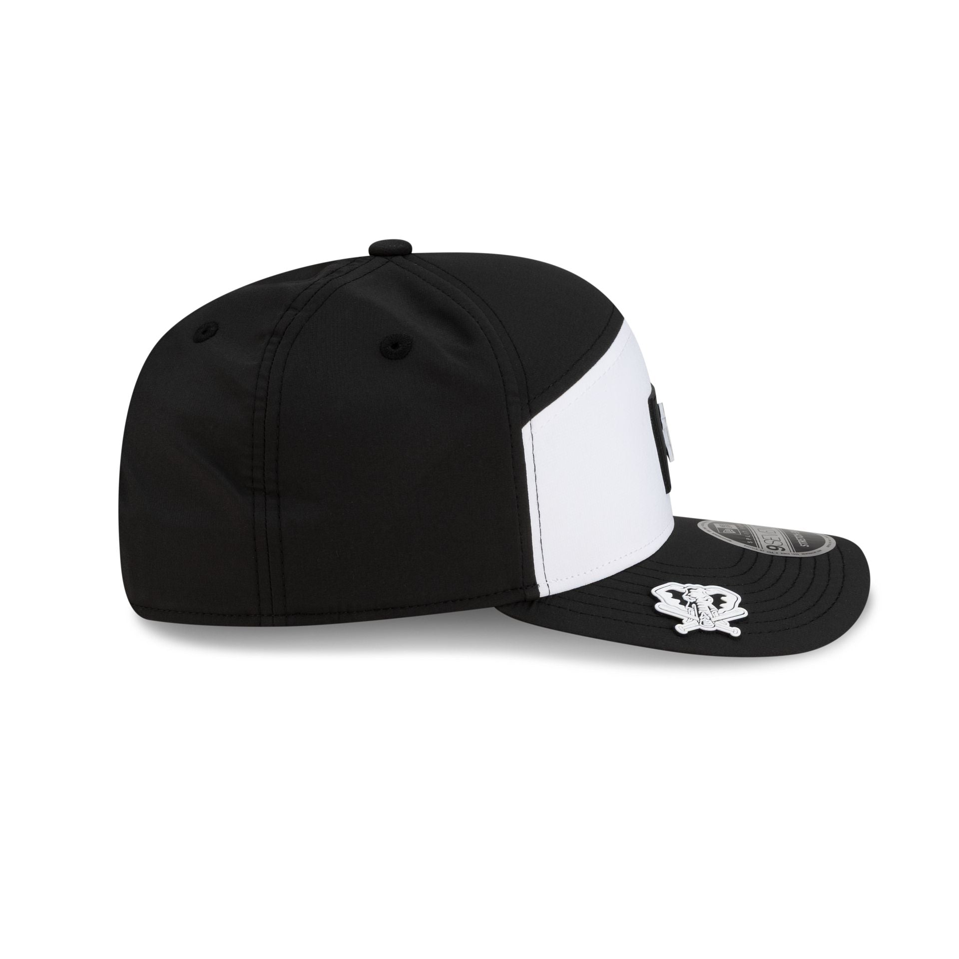 Athletics 2026 Clubhouse Black & White Split Panel 9SEVENTY Stretch-Snap Hat