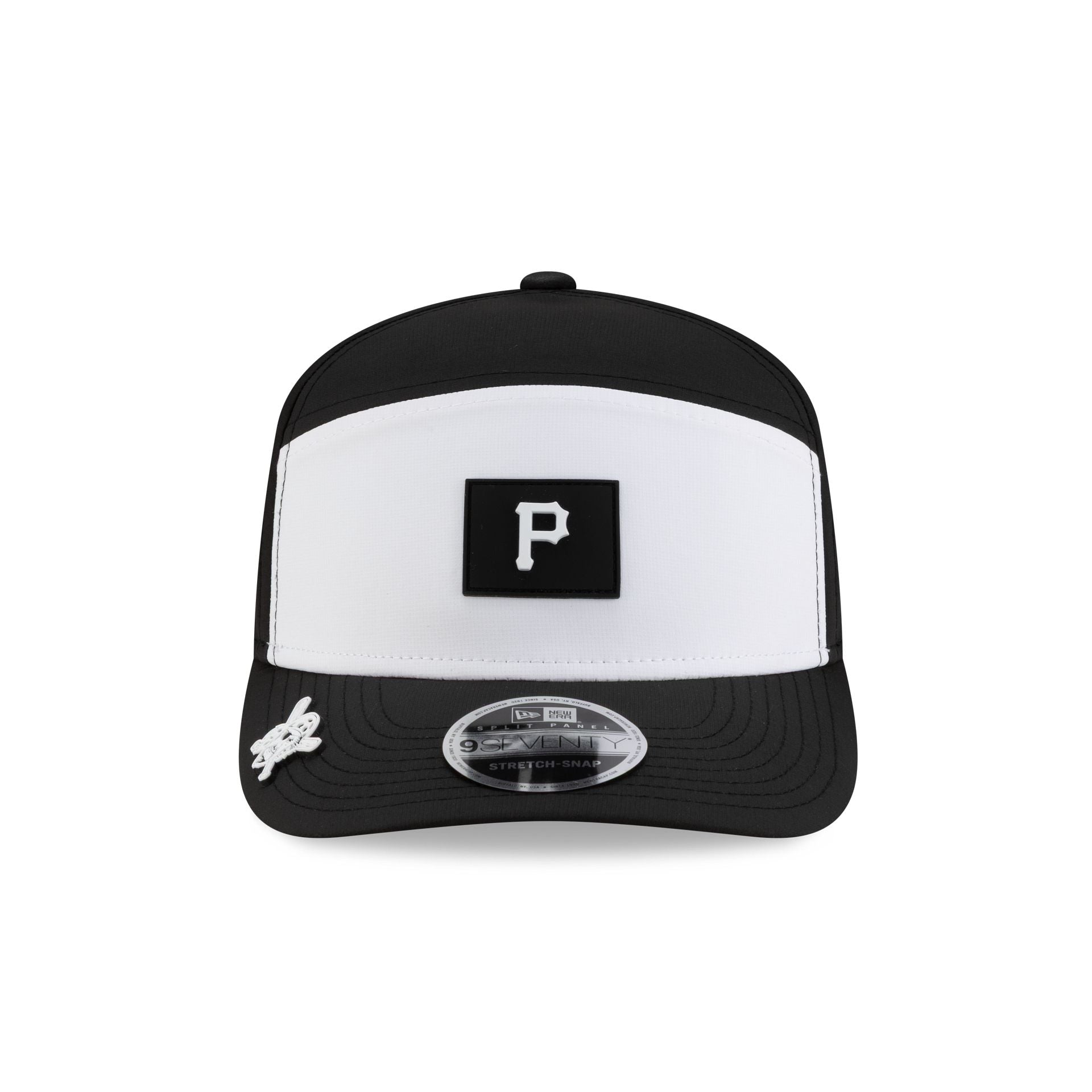 Pittsburgh Pirates 2026 Clubhouse Black & White Split Panel 9SEVENTY Stretch-Snap Hat