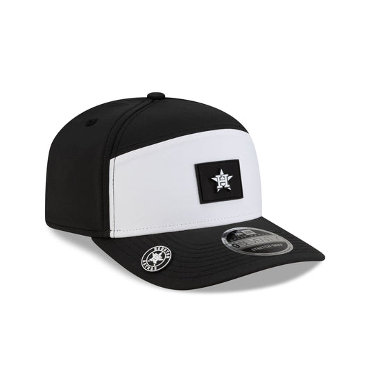 Houston Astros 2026 Clubhouse Black & White Split Panel 9SEVENTY Stretch-Snap Hat - New Era Cap