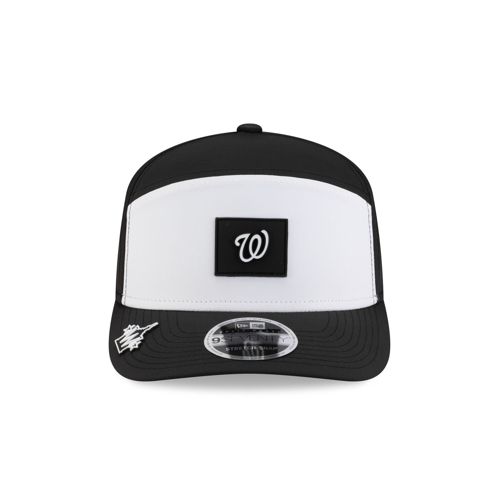 Washington Nationals 2026 Clubhouse Black & White Split Panel 9SEVENTY Stretch-Snap Hat
