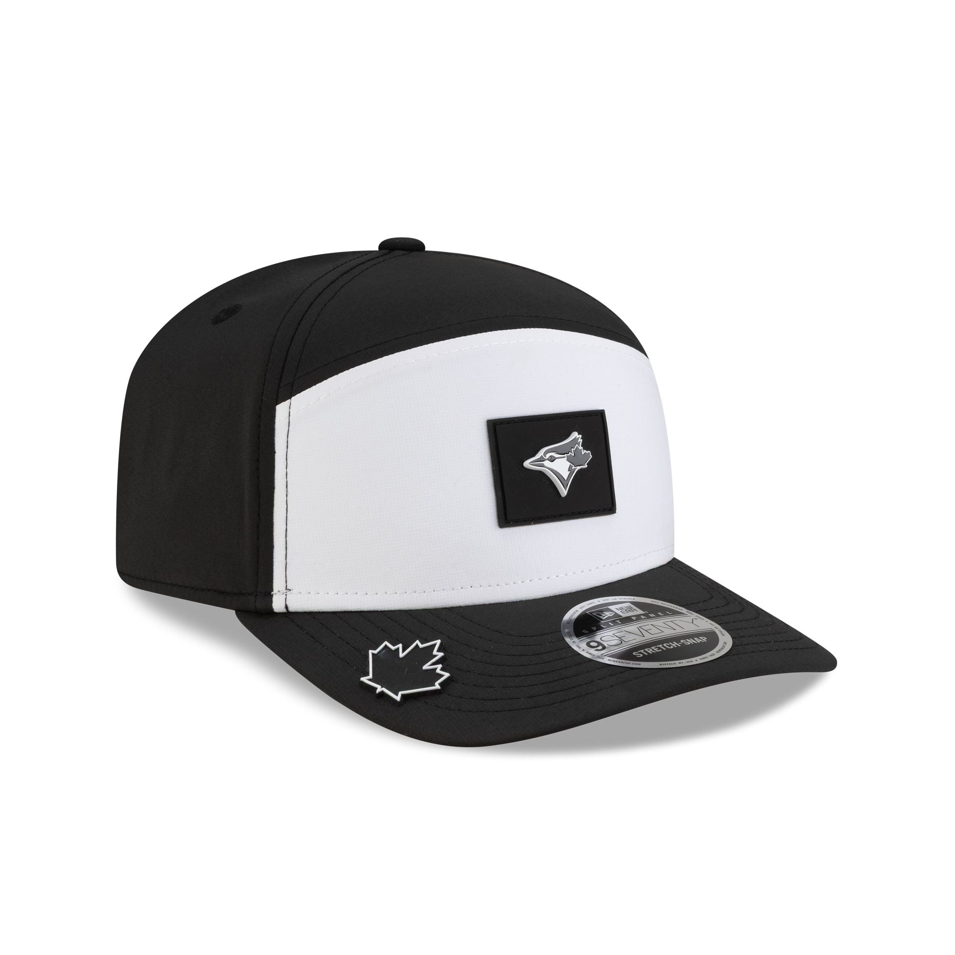 Toronto Blue Jays 2026 Clubhouse Black & White Split Panel 9SEVENTY Stretch-Snap Hat