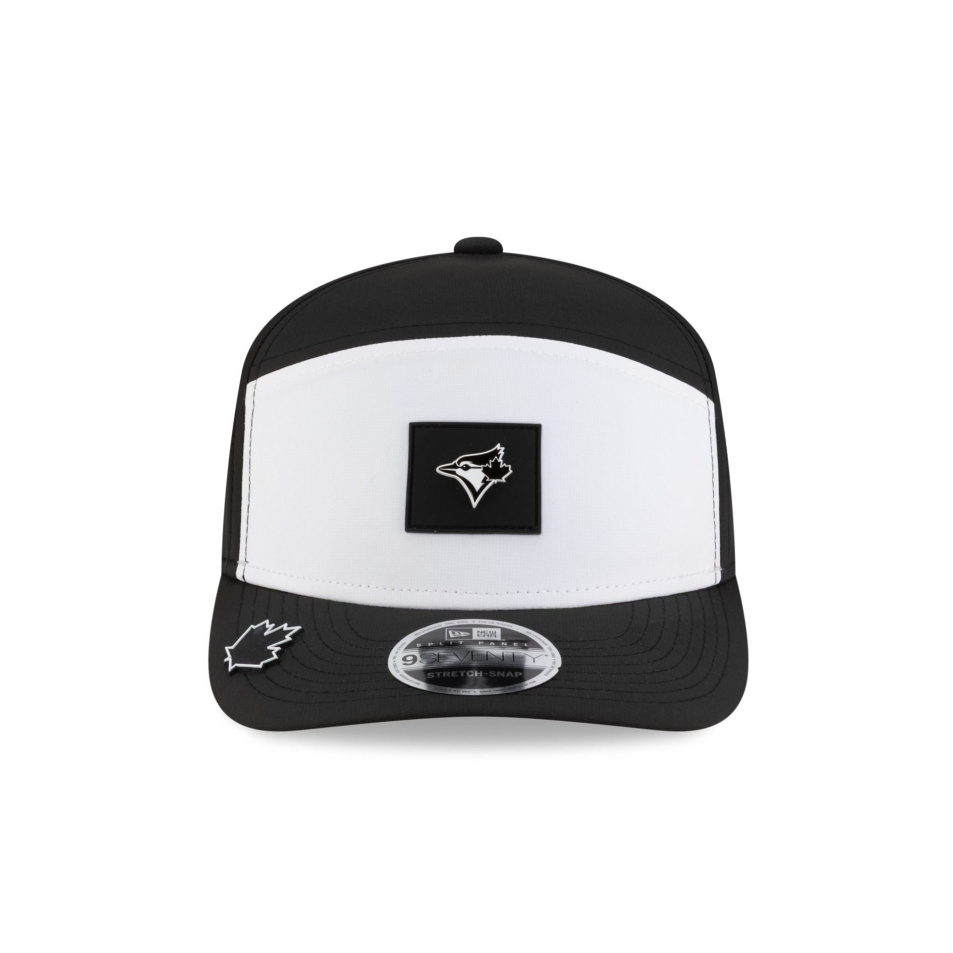 Toronto Blue Jays 2026 Clubhouse Black & White Split Panel 9SEVENTY Stretch-Snap Hat