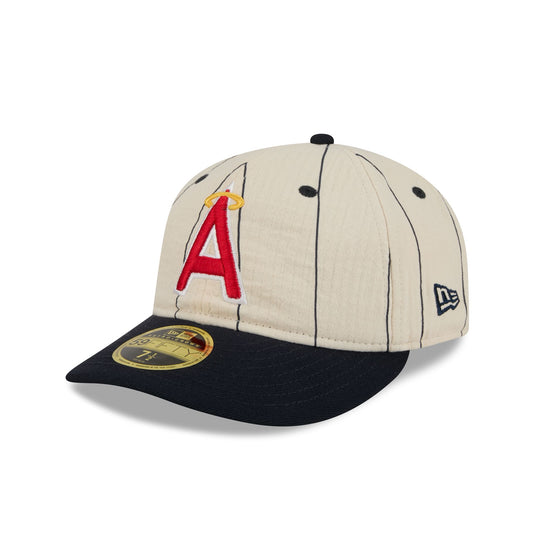 Los Angeles Angels Linen Pinstripe Retro Crown 59FIFTY Fitted Hat - New Era Cap