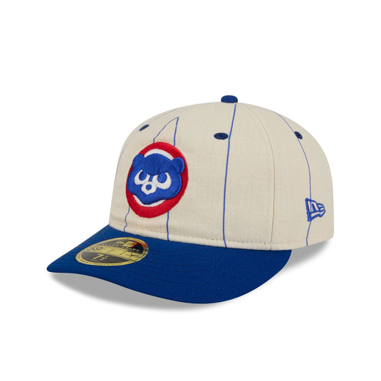 Chicago Cubs Linen Pinstripe Retro Crown 59FIFTY Fitted Hat - New Era Cap