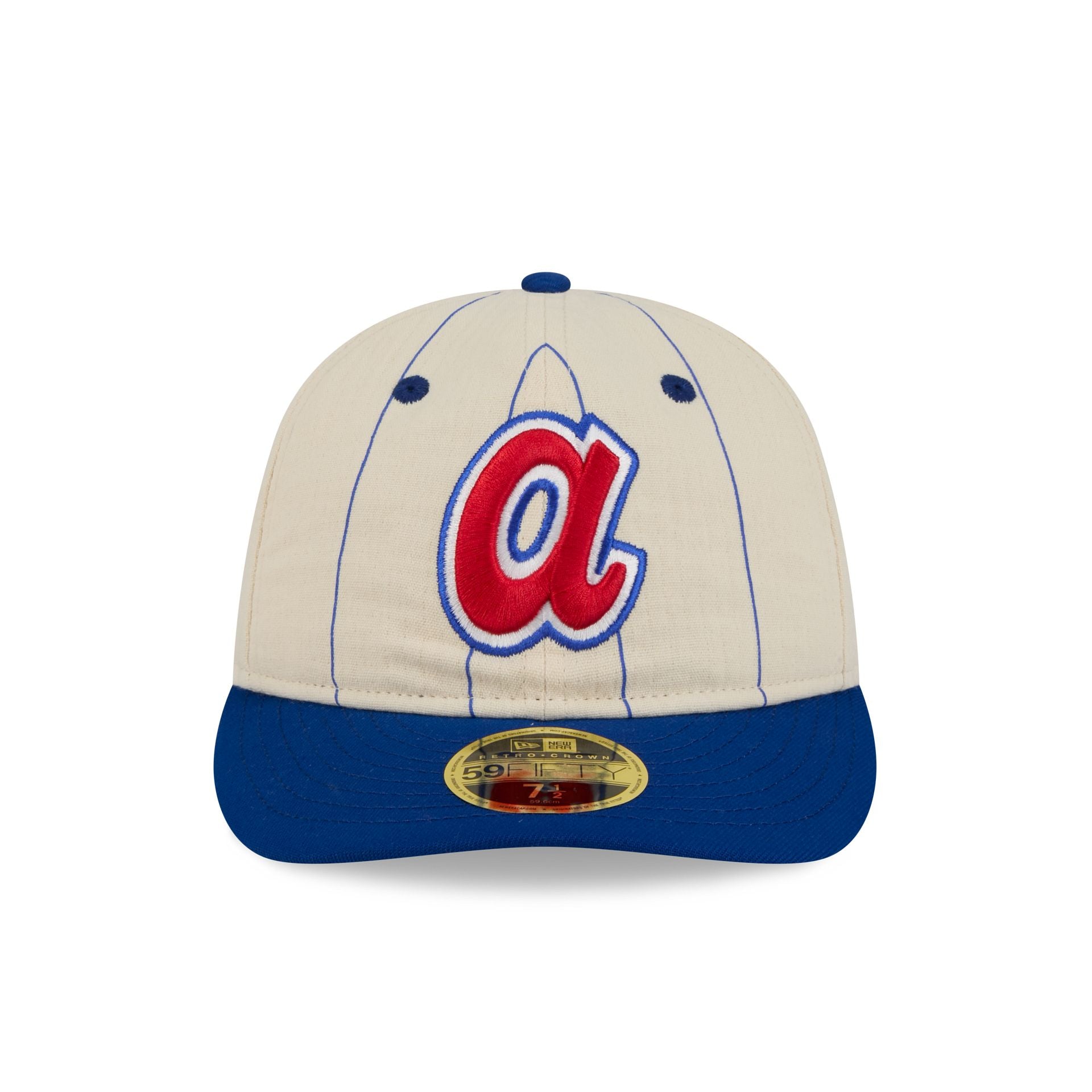 Atlanta Braves Linen Pinstripe Retro Crown 59FIFTY Fitted Hat