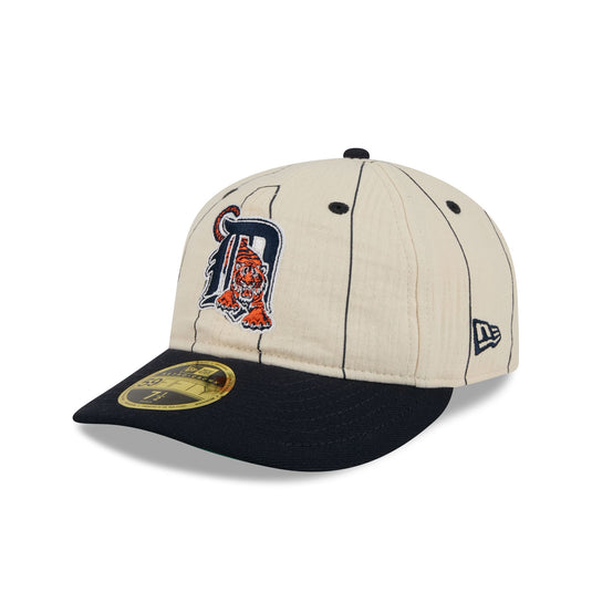 Detroit Tigers Linen Pinstripe Retro Crown 59FIFTY Fitted Hat - New Era Cap