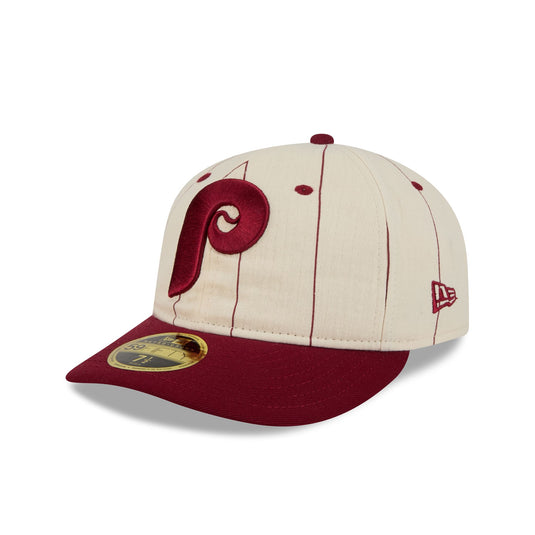 Philadelphia Phillies Linen Pinstripe Retro Crown 59FIFTY Fitted Hat - New Era Cap