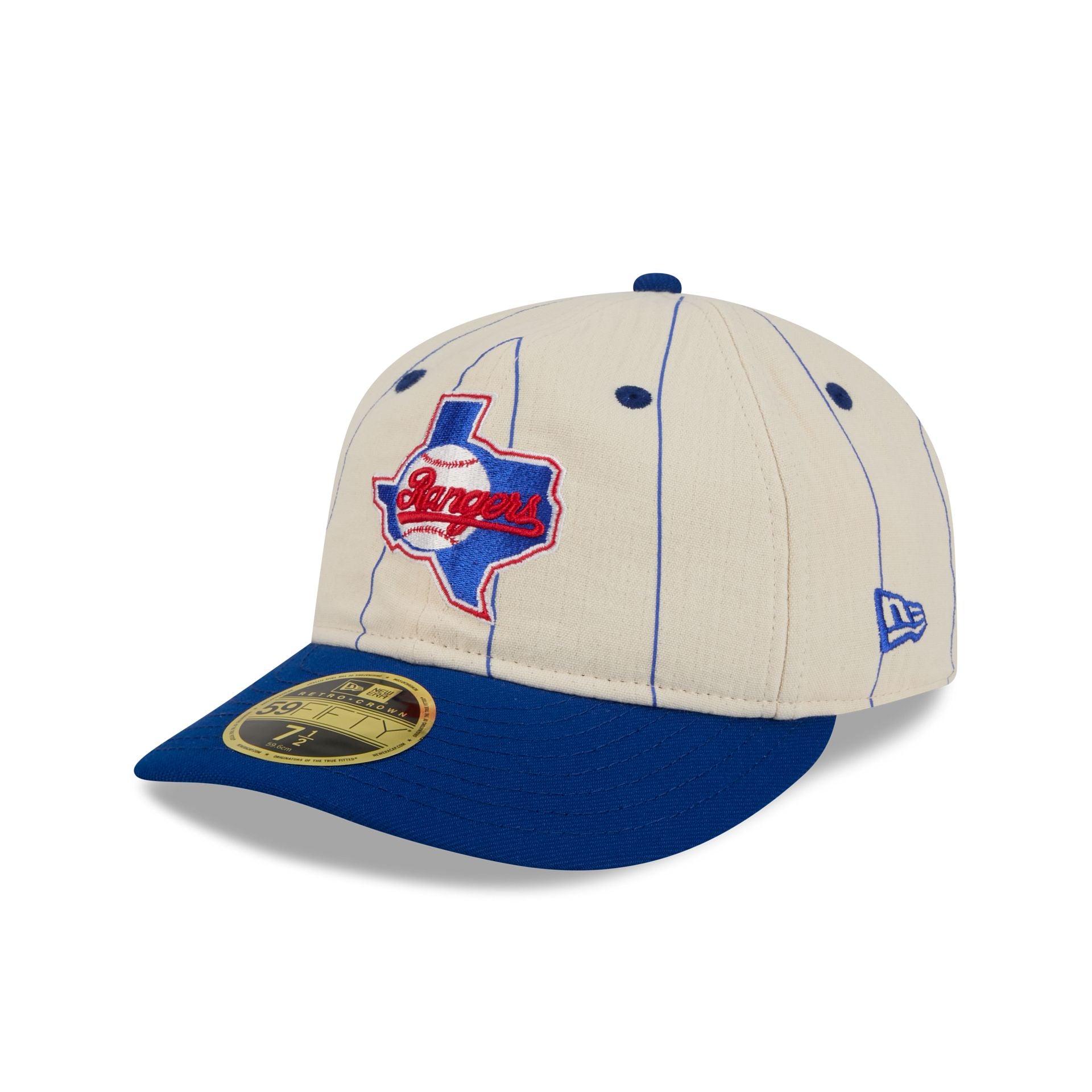 Texas Rangers Linen Pinstripe Retro Crown 59FIFTY Fitted Hat