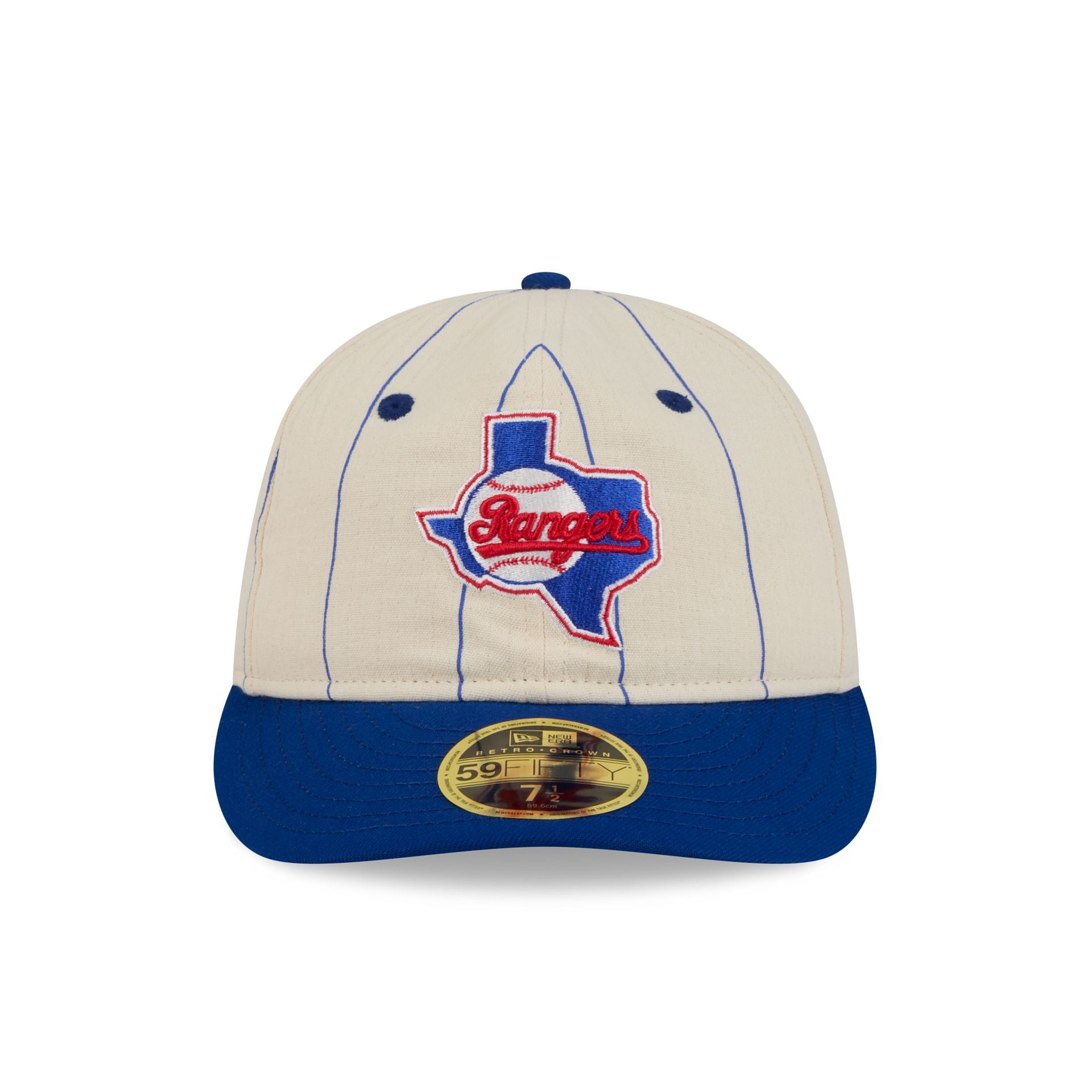 Texas Rangers Linen Pinstripe Retro Crown 59FIFTY Fitted Hat