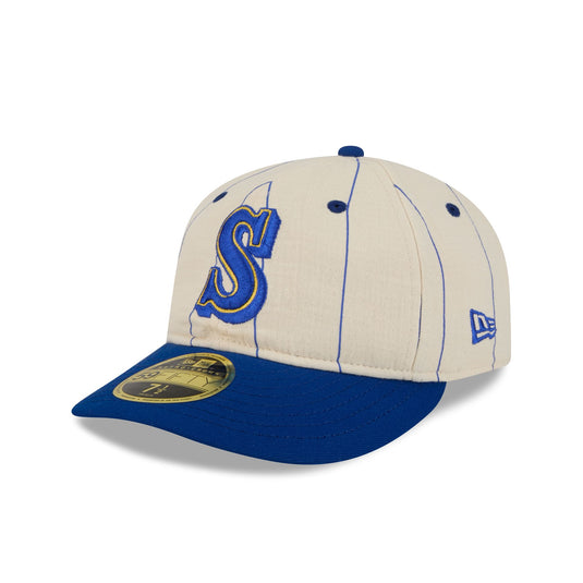 Seattle Mariners Linen Pinstripe Retro Crown 59FIFTY Fitted Hat - New Era Cap