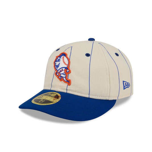 New York Mets Linen Pinstripe Retro Crown 59FIFTY Fitted Hat - New Era Cap