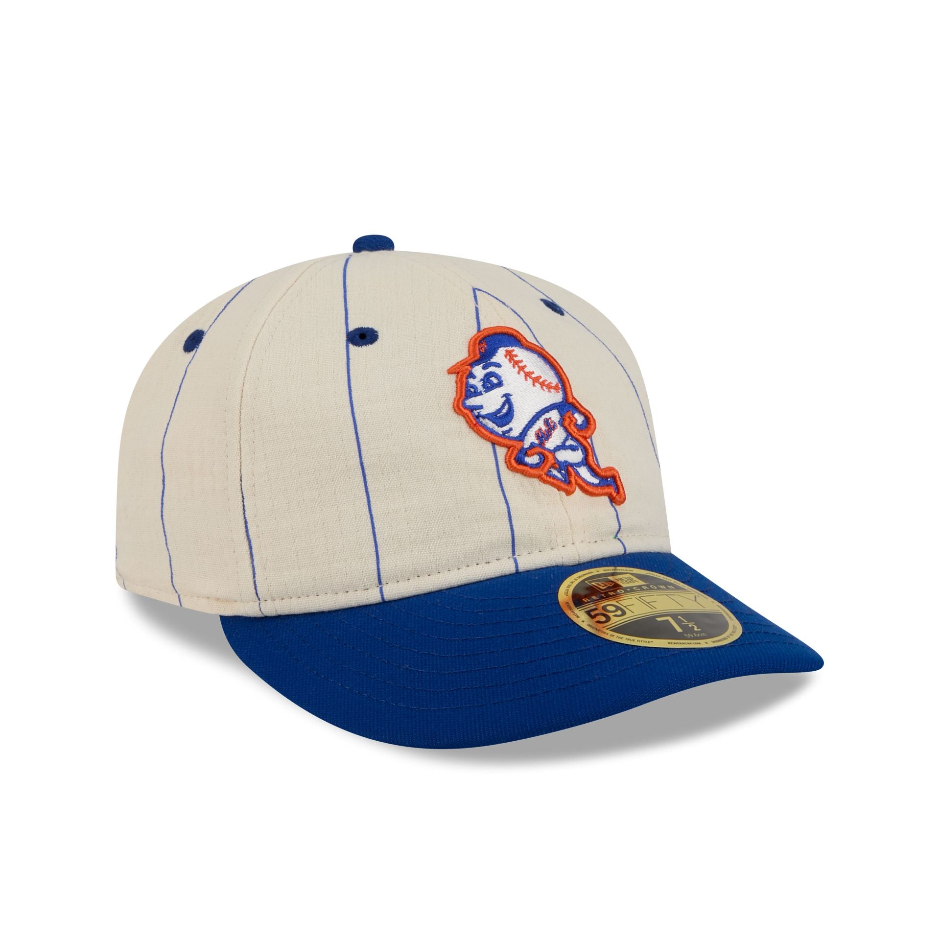 New York Mets Linen Pinstripe Retro Crown 59FIFTY Fitted Hat