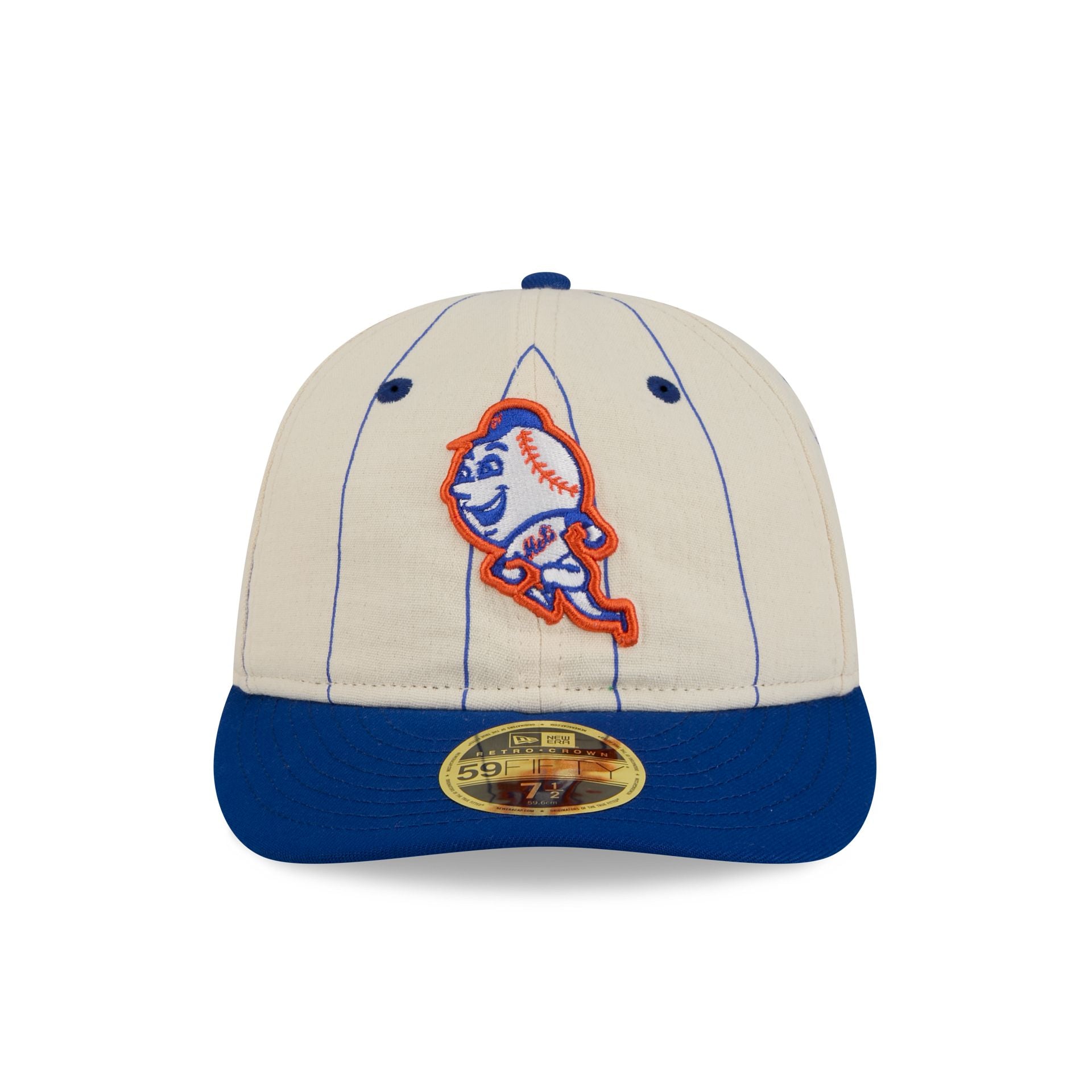New York Mets Linen Pinstripe Retro Crown 59FIFTY Fitted Hat