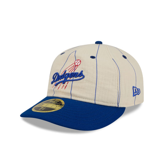 Los Angeles Dodgers Linen Pinstripe Retro Crown 59FIFTY Fitted Hat - New Era Cap