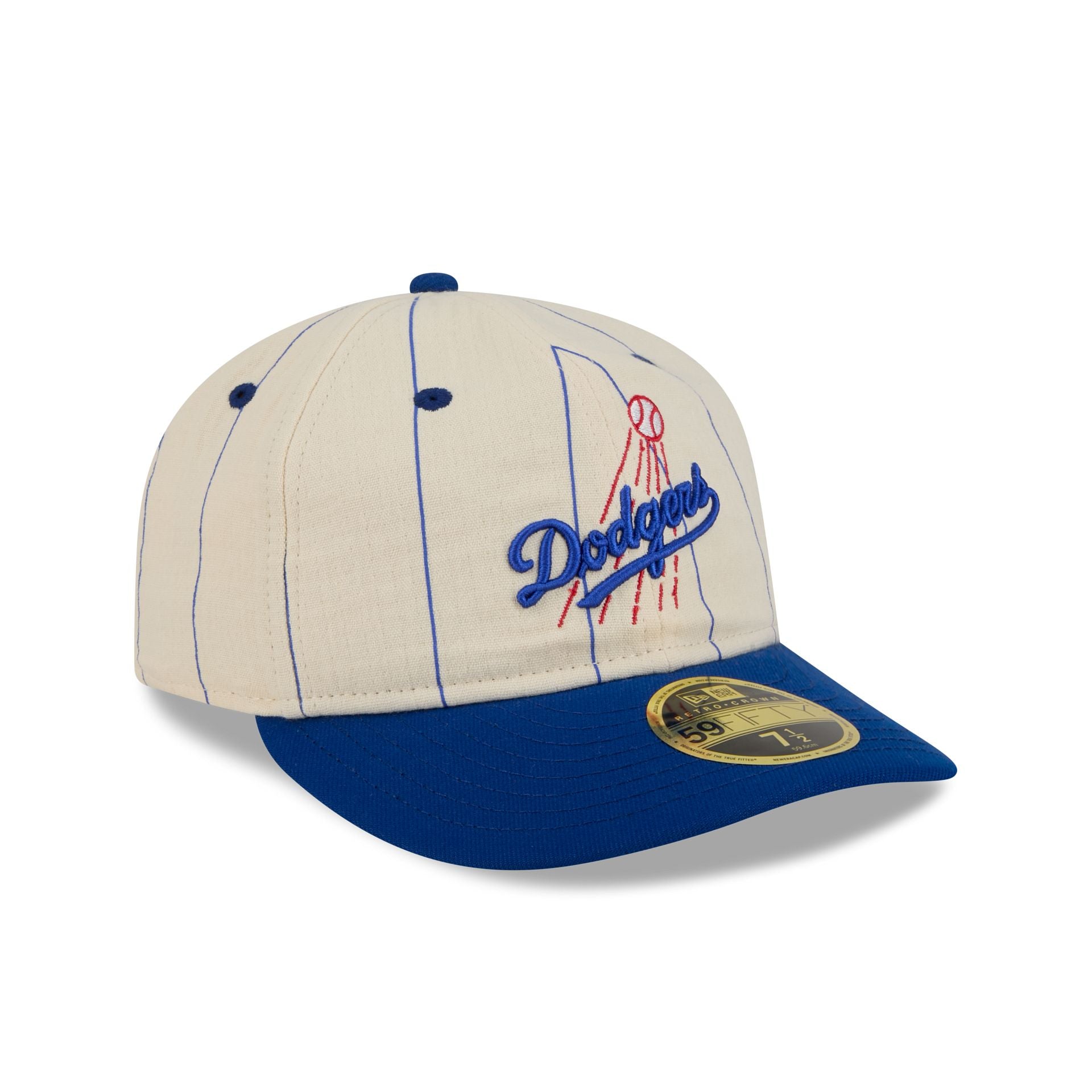 Los Angeles Dodgers Linen Pinstripe Retro Crown 59FIFTY Fitted Hat