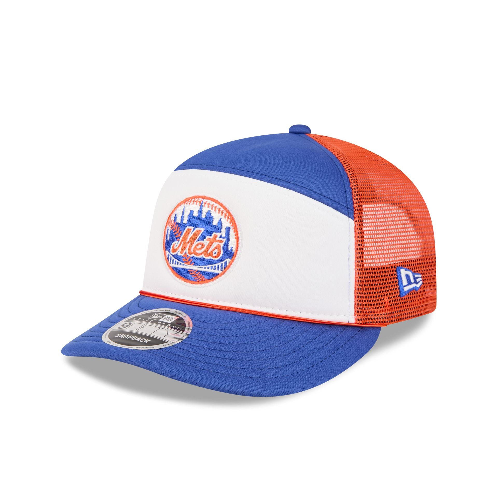 New York Mets Blocked Split Panel 9FIFTY Trucker Hat