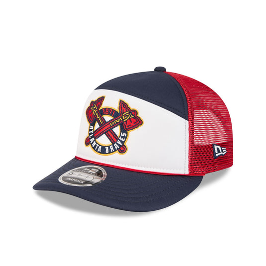 Atlanta Braves Blocked Split Panel 9FIFTY Trucker Hat - New Era Cap
