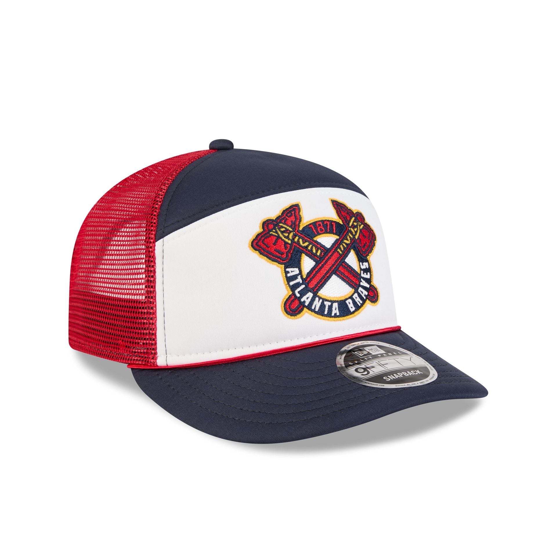 Atlanta Braves Blocked Split Panel 9FIFTY Trucker Hat