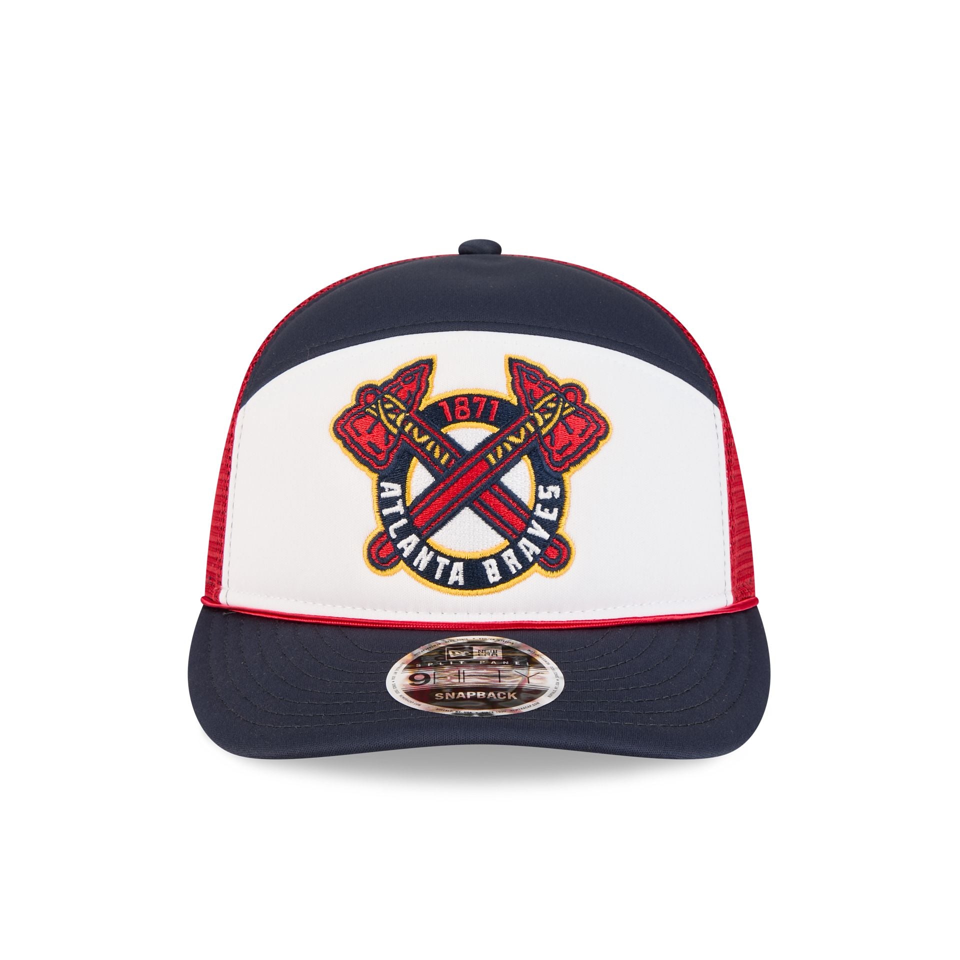 Atlanta Braves Blocked Split Panel 9FIFTY Trucker Hat