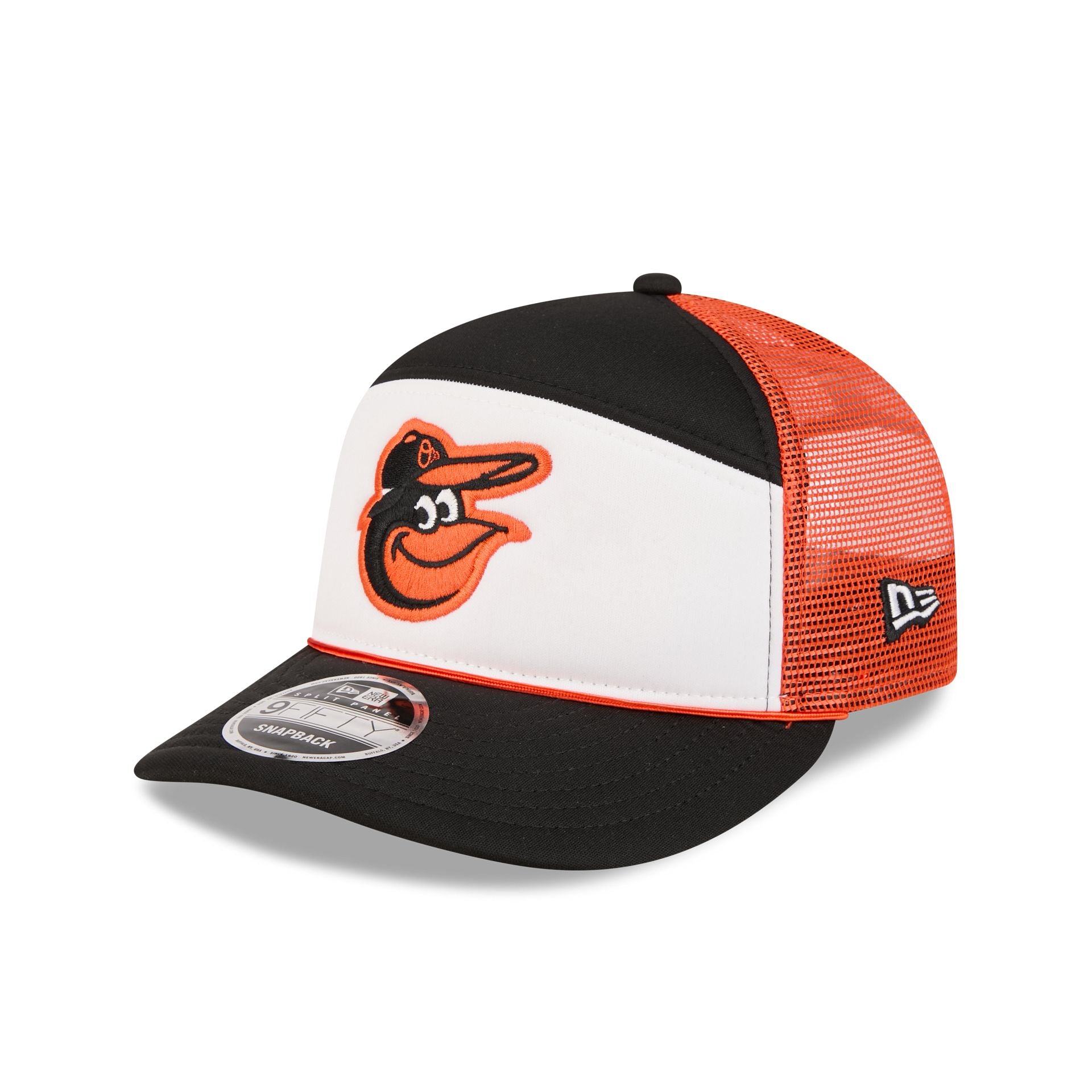 Baltimore Orioles Blocked Split Panel 9FIFTY Trucker Hat