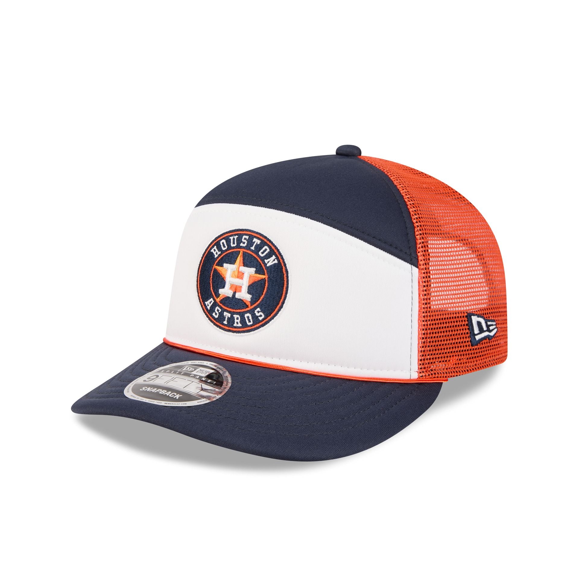 Houston Astros Blocked Split Panel 9FIFTY Trucker Hat