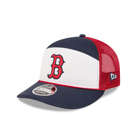 Boston Red Sox Blocked Split Panel 9FIFTY Trucker Hat - New Era Cap