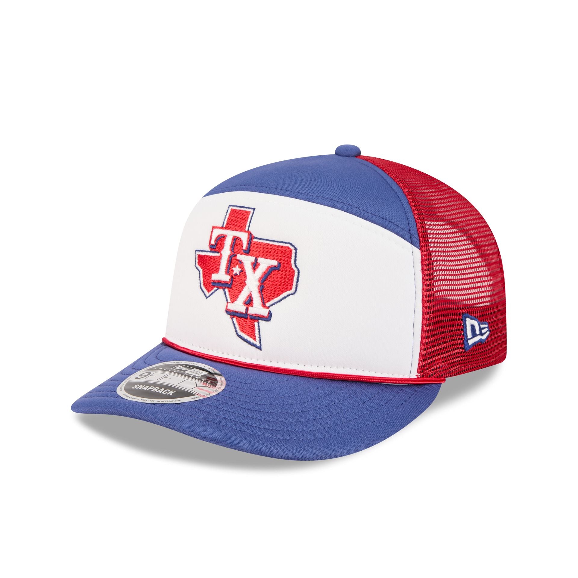 Texas Rangers Blocked Split Panel 9FIFTY Trucker Hat