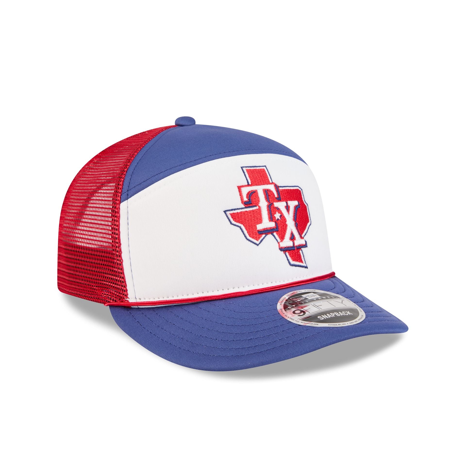 Texas Rangers Blocked Split Panel 9FIFTY Trucker Hat