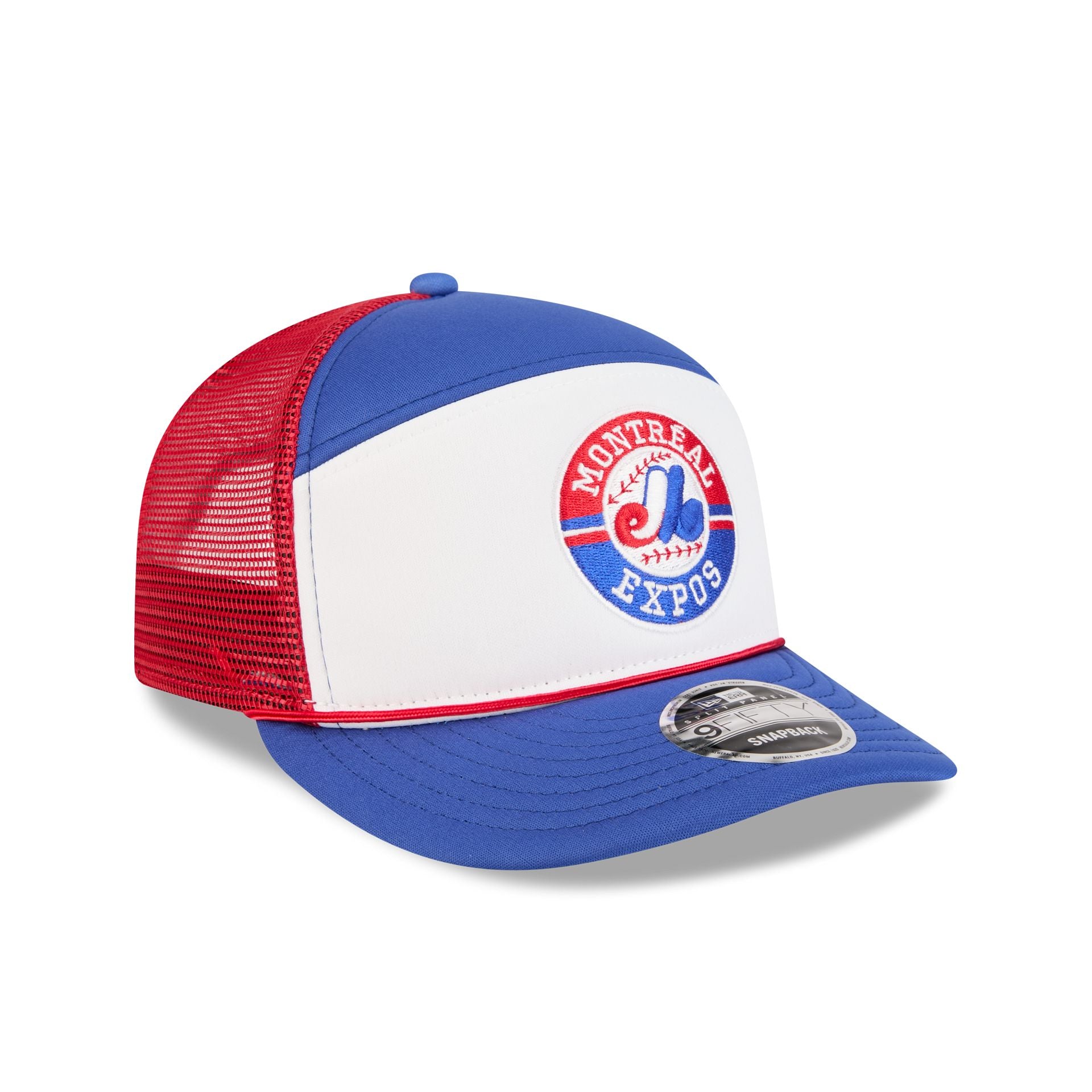 Montreal Expos Blocked Split Panel 9FIFTY Trucker Hat