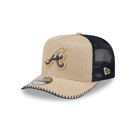 Atlanta Braves Beaded Canvas 9FIFTY A-Frame Trucker Hat - New Era Cap