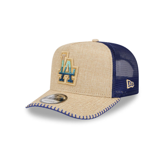 Los Angeles Dodgers Beaded Canvas 9FIFTY A-Frame Trucker Hat - New Era Cap