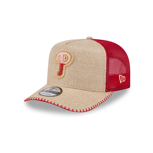 Philadelphia Phillies Beaded Canvas 9FIFTY A-Frame Trucker Hat - New Era Cap