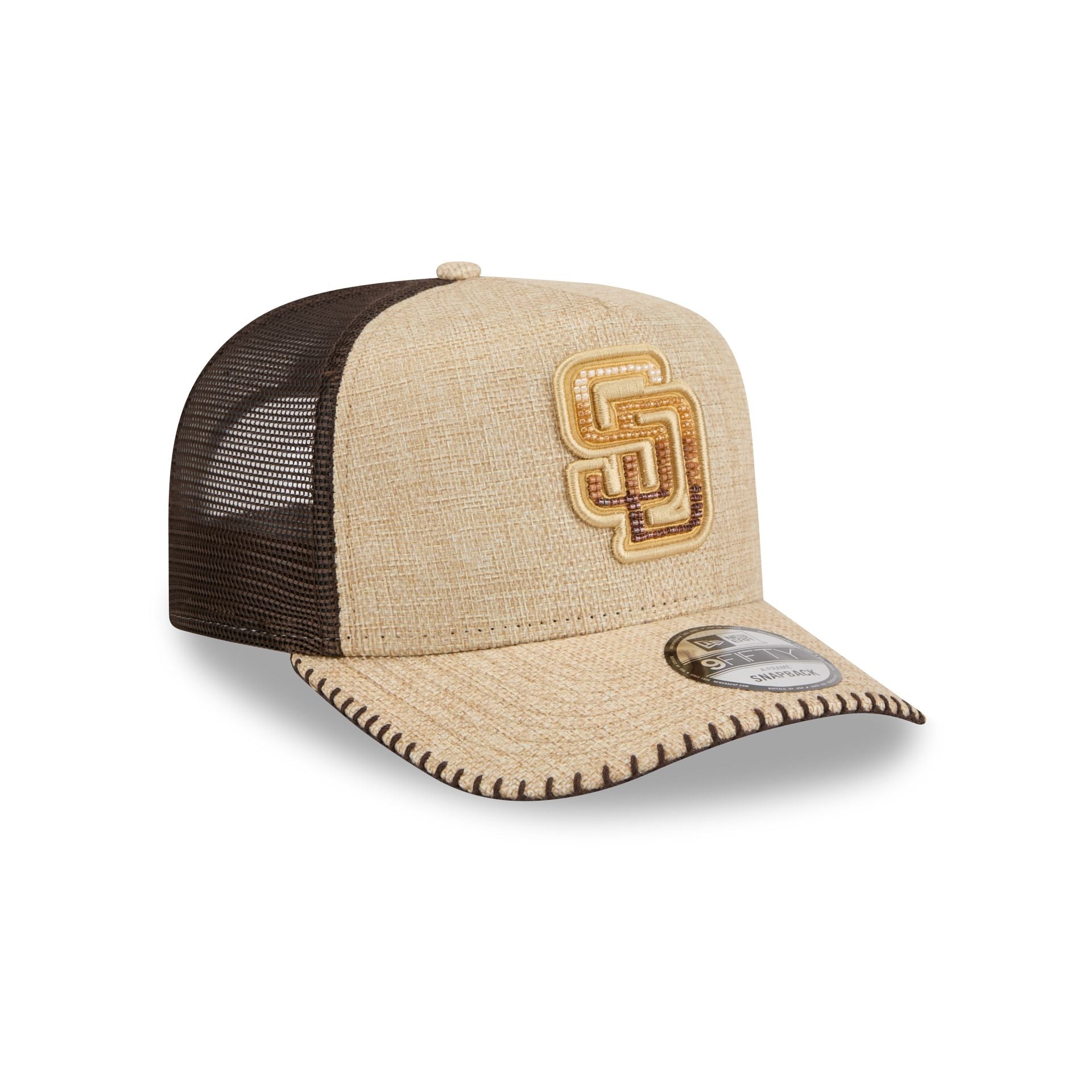 San Diego Padres Beaded Canvas 9FIFTY A-Frame Trucker Hat