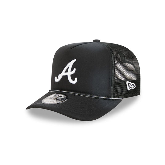 Atlanta Braves Washed Black 9FIFTY A-Frame Trucker Hat - New Era Cap