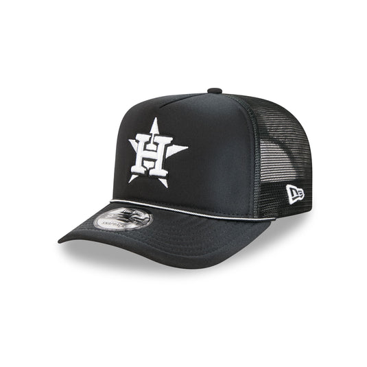 Houston Astros Washed Black 9FIFTY A-Frame Trucker Hat - New Era Cap