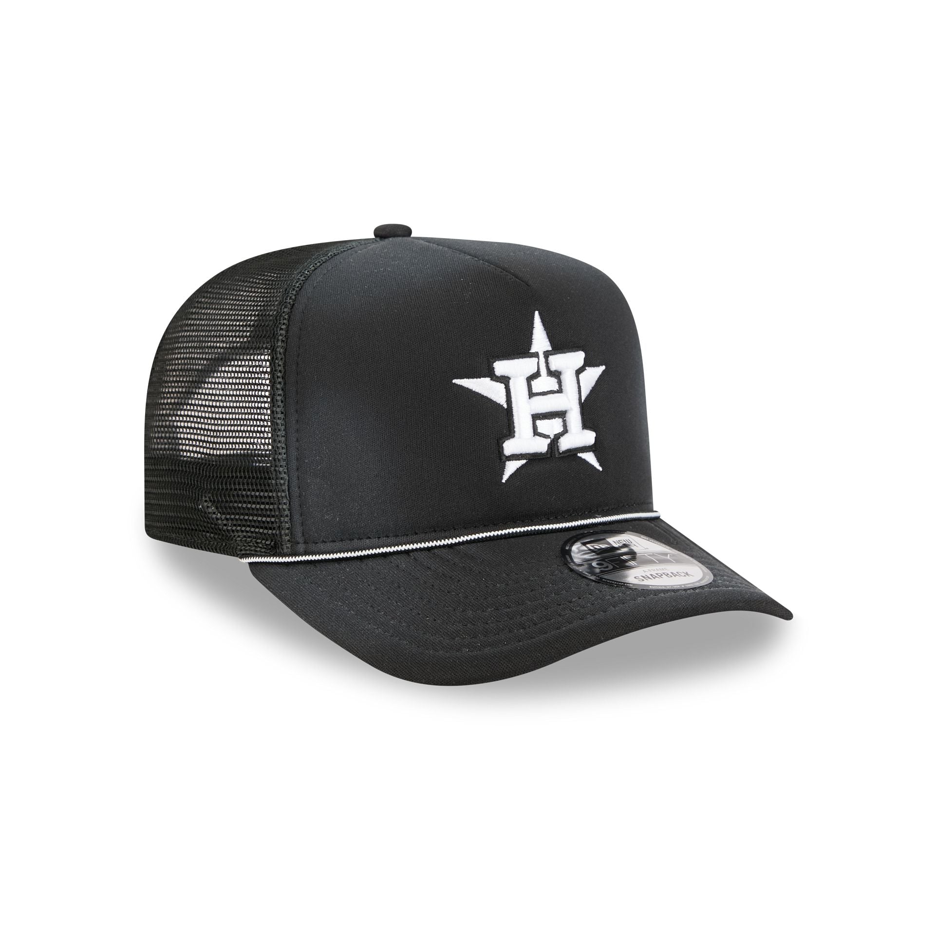 Houston Astros Washed Black 9FIFTY A-Frame Trucker Hat