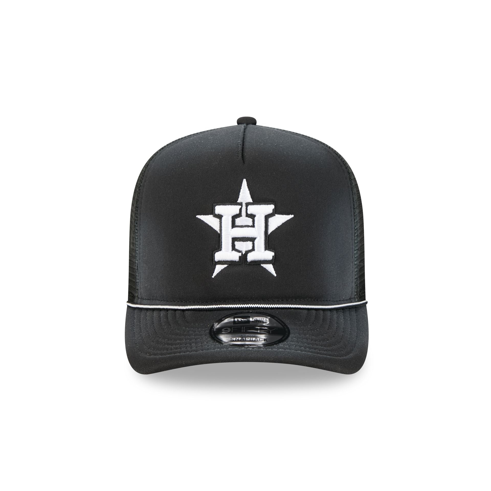 Houston Astros Washed Black 9FIFTY A-Frame Trucker Hat