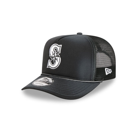 Seattle Mariners Washed Black 9FIFTY A-Frame Trucker Hat - New Era Cap