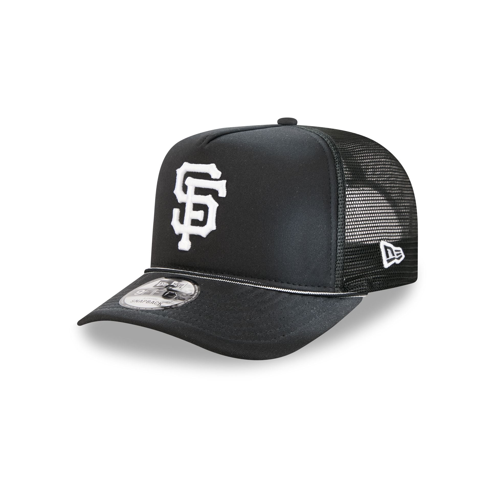 San Francisco Giants Washed Black 9FIFTY A-Frame Trucker Hat