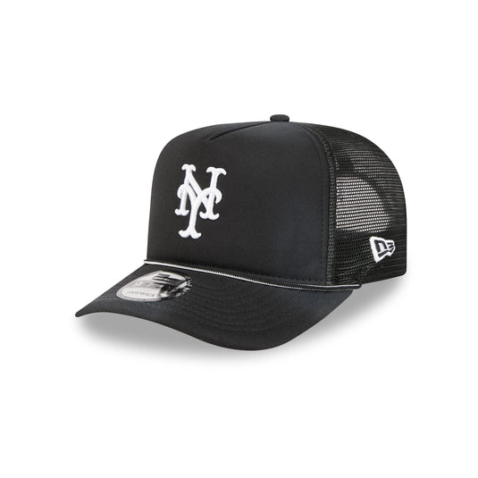 New York Mets Washed Black 9FIFTY A-Frame Trucker Hat - New Era Cap