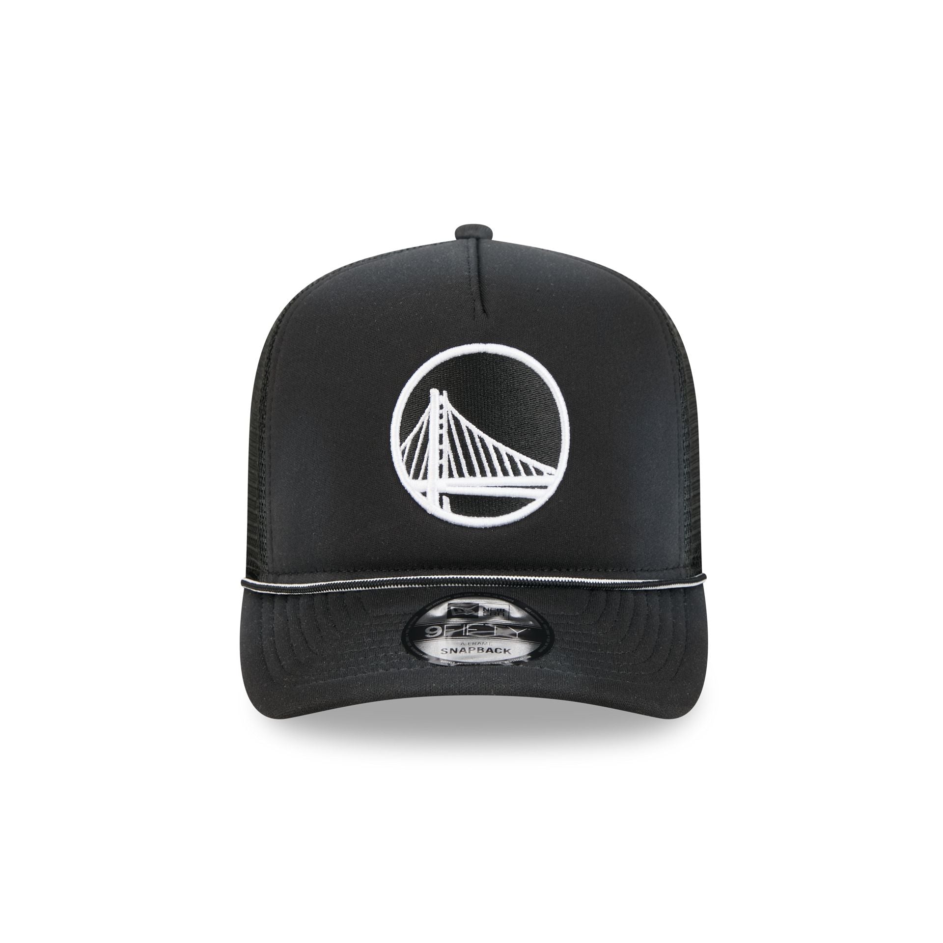 Golden State Warriors Washed Black 9FIFTY A-Frame Trucker Hat
