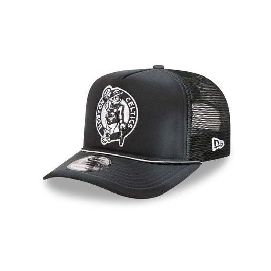 Boston Celtics Washed Black 9FIFTY A-Frame Trucker Hat - New Era Cap