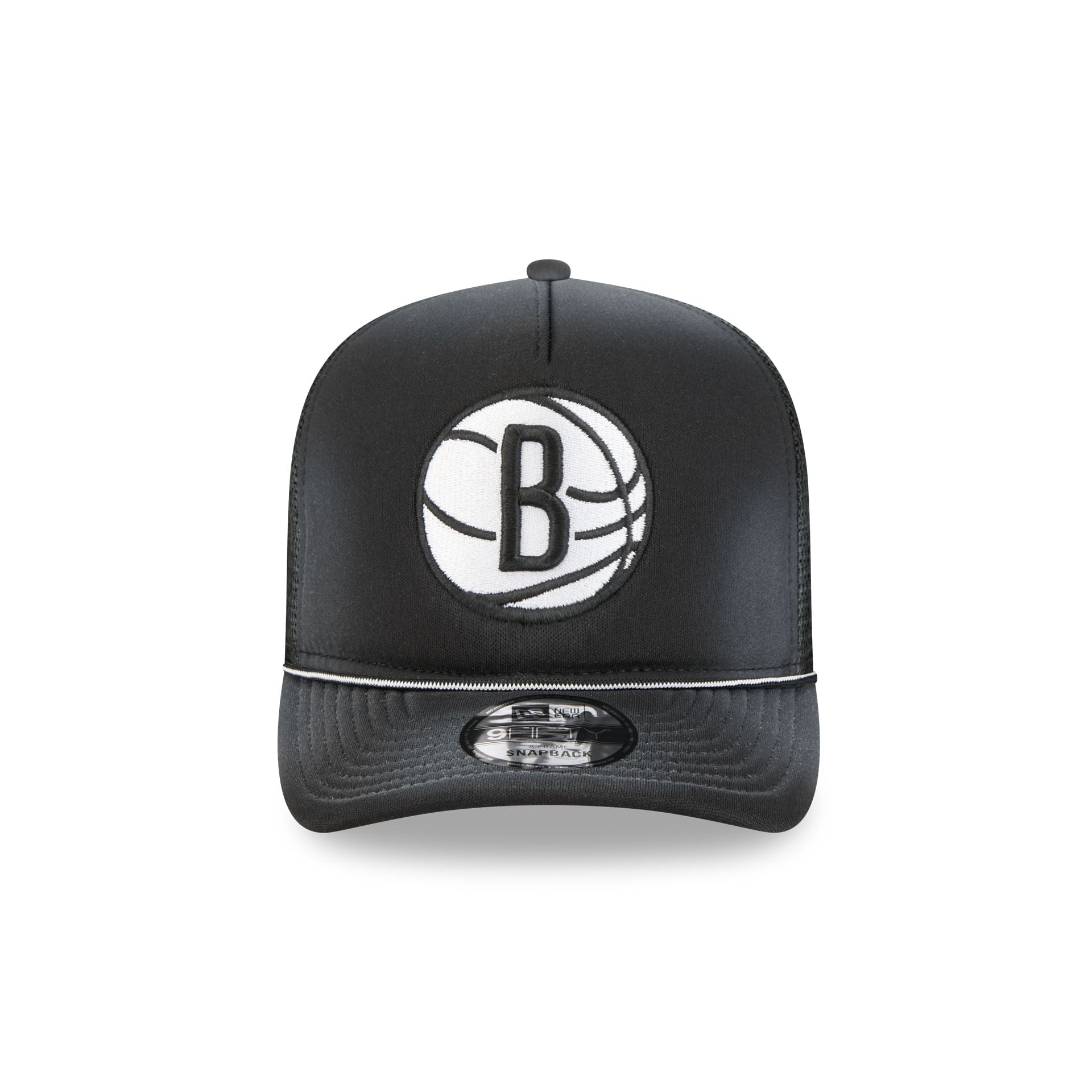 Brooklyn Nets Washed Black 9FIFTY A-Frame Trucker Hat