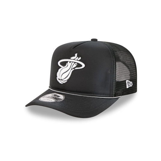 Miami Heat Washed Black 9FIFTY A-Frame Trucker Hat - New Era Cap