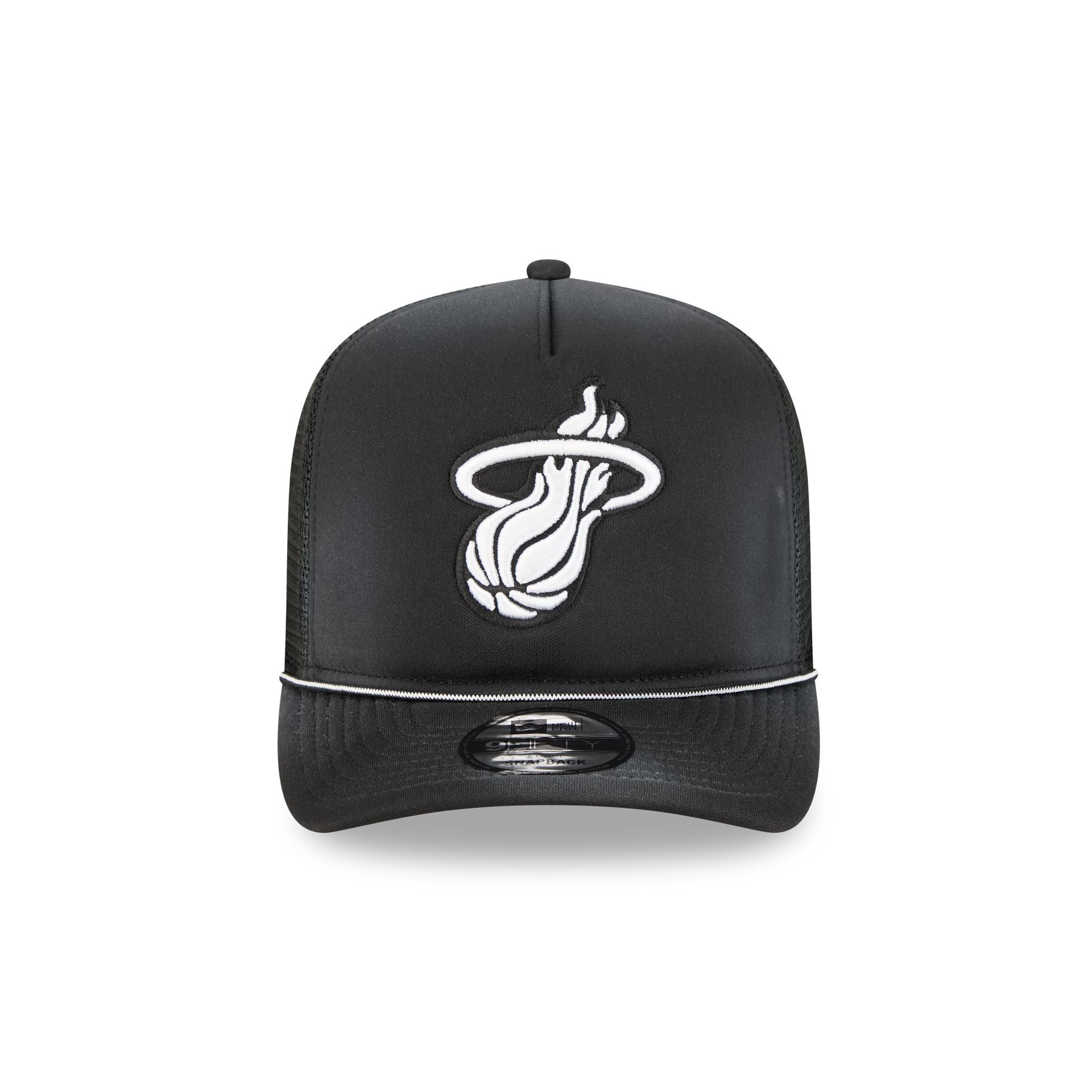 Miami Heat Washed Black 9FIFTY A-Frame Trucker Hat