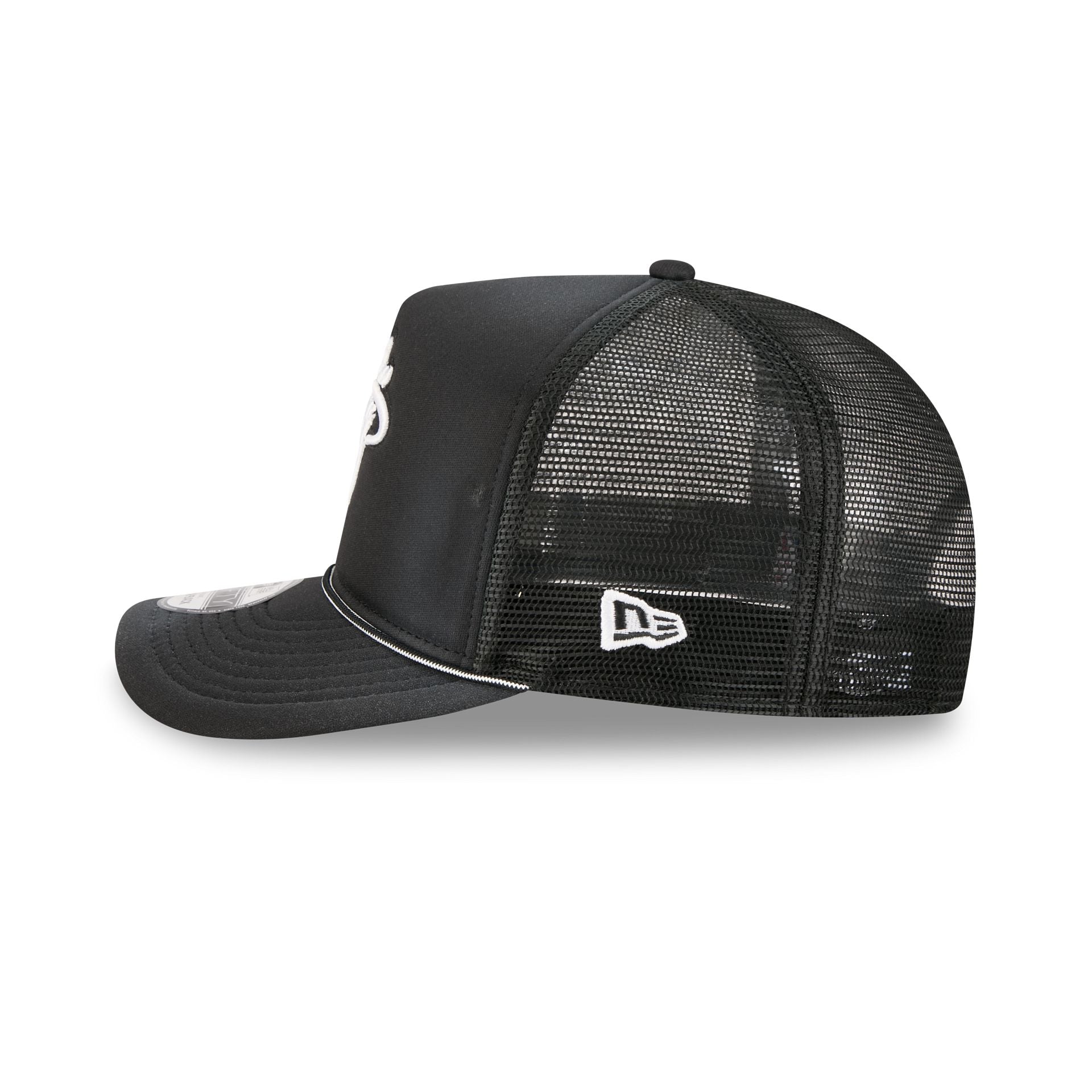 Miami Heat Washed Black 9FIFTY A-Frame Trucker Hat