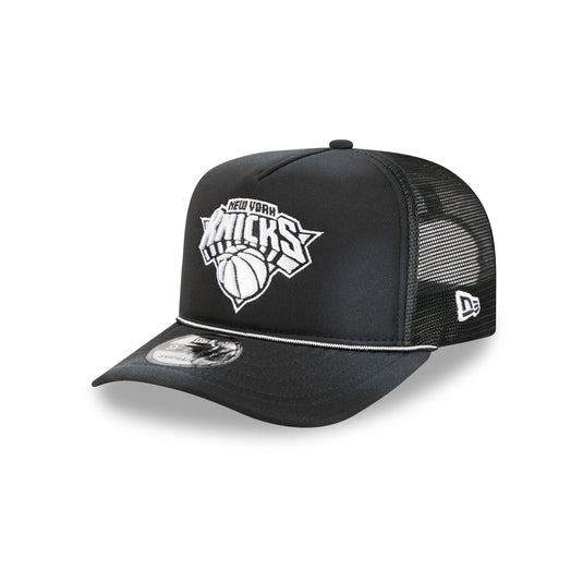 New York Knicks Washed Black 9FIFTY A-Frame Trucker Hat - New Era Cap