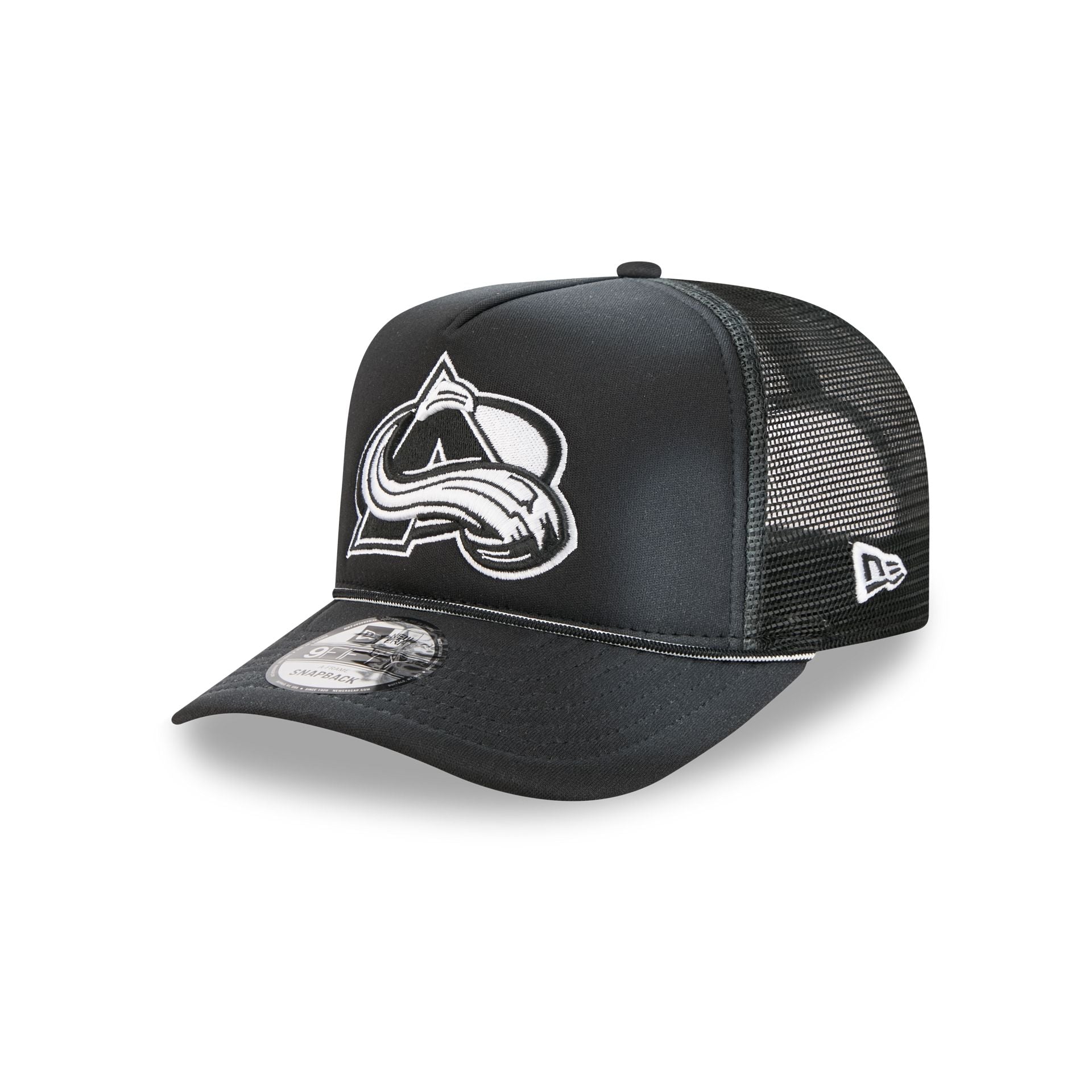 Colorado Avalanche Washed Black 9FIFTY A-Frame Trucker Hat
