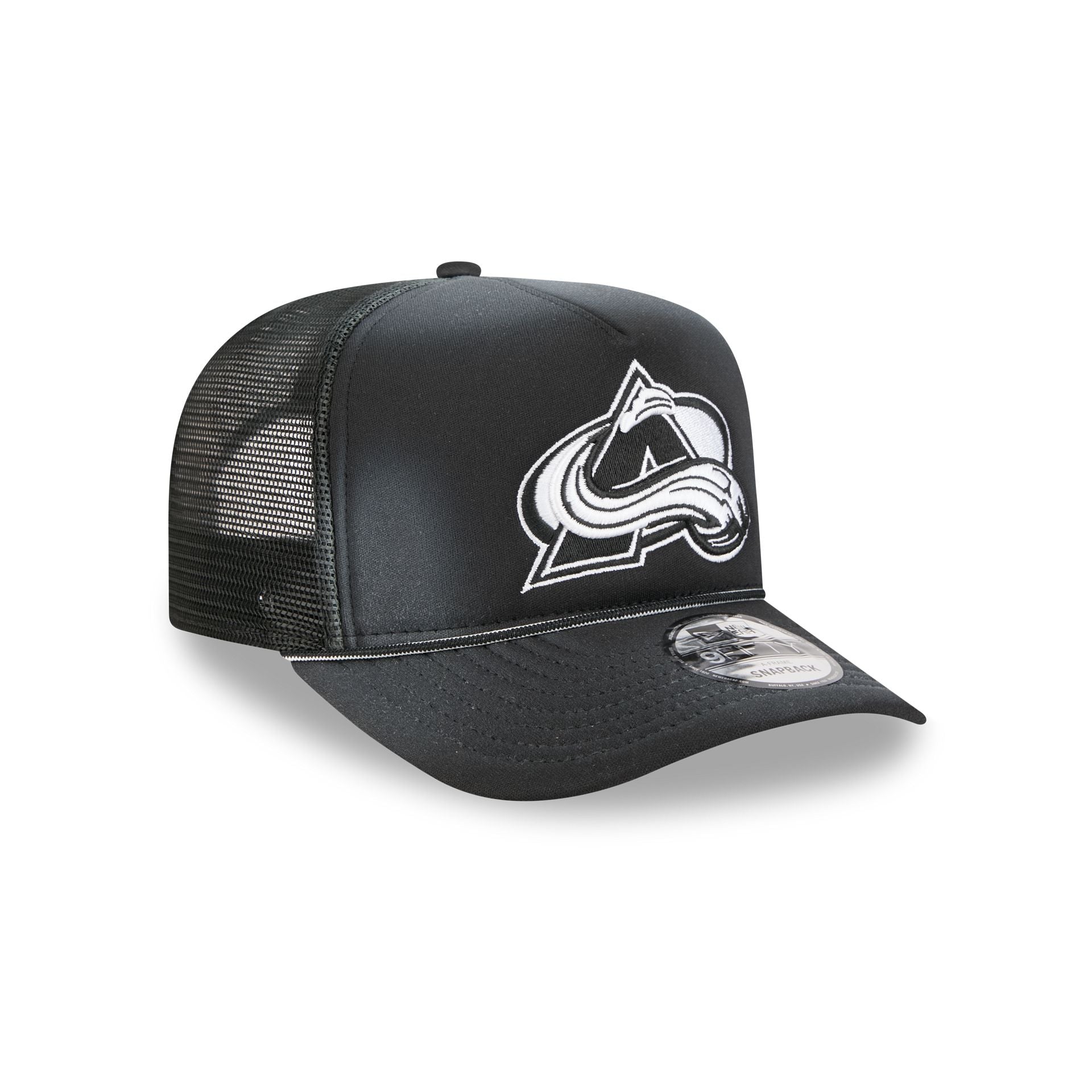 Colorado Avalanche Washed Black 9FIFTY A-Frame Trucker Hat